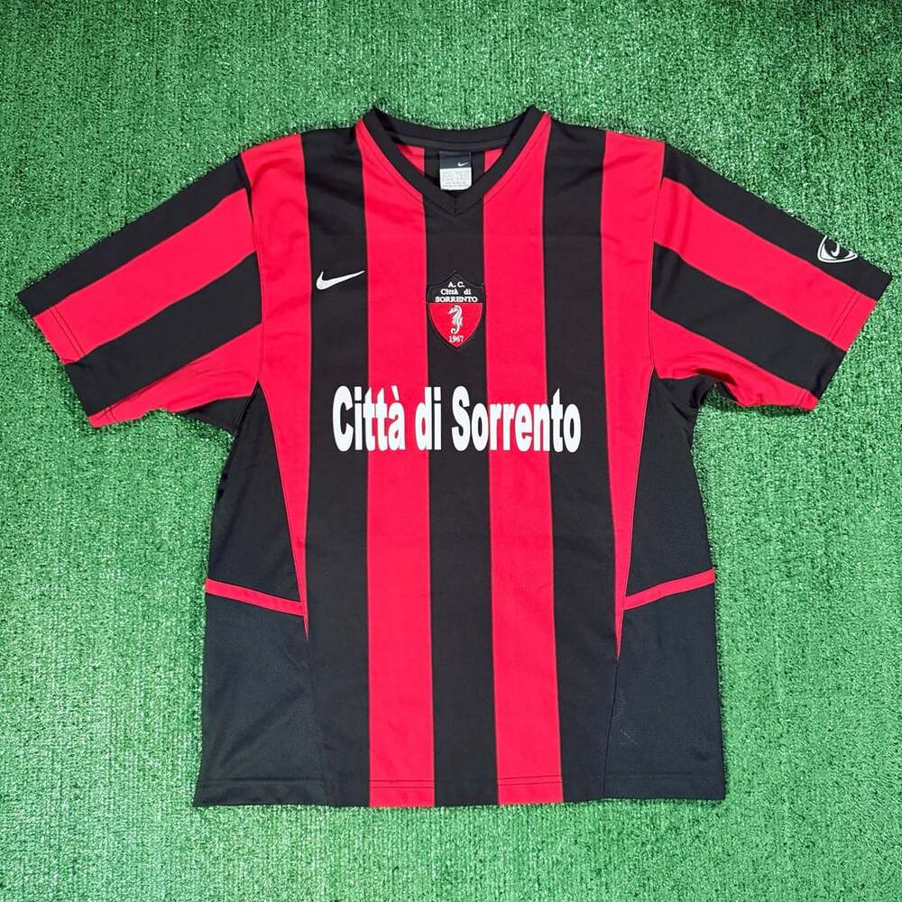 Nike AC Sorrento 2007-08 Home Football Jersey Size Medium Red Black Striped